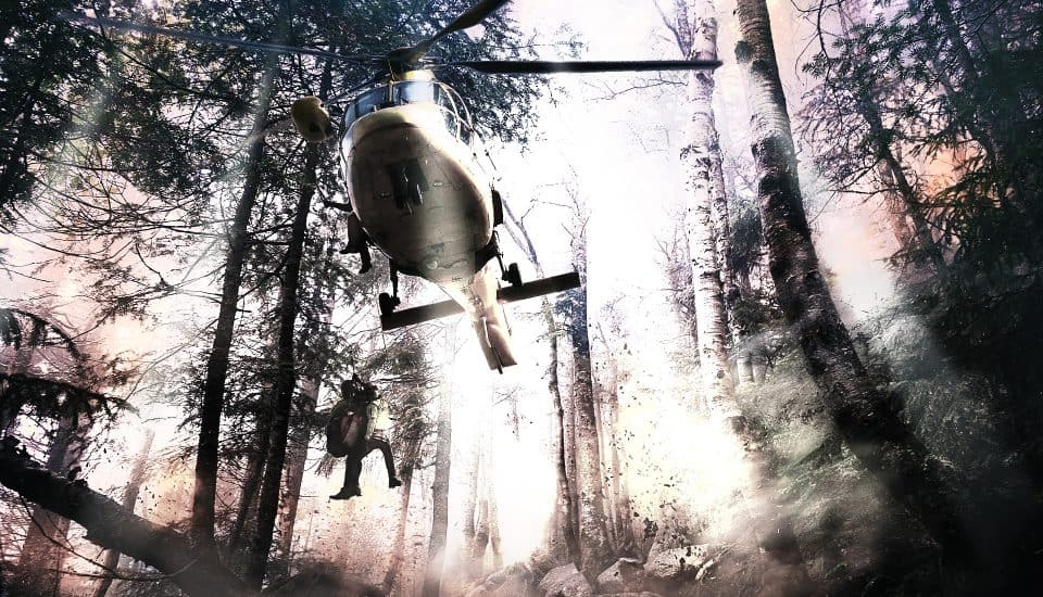 dramatic helicopter rescue in the bush