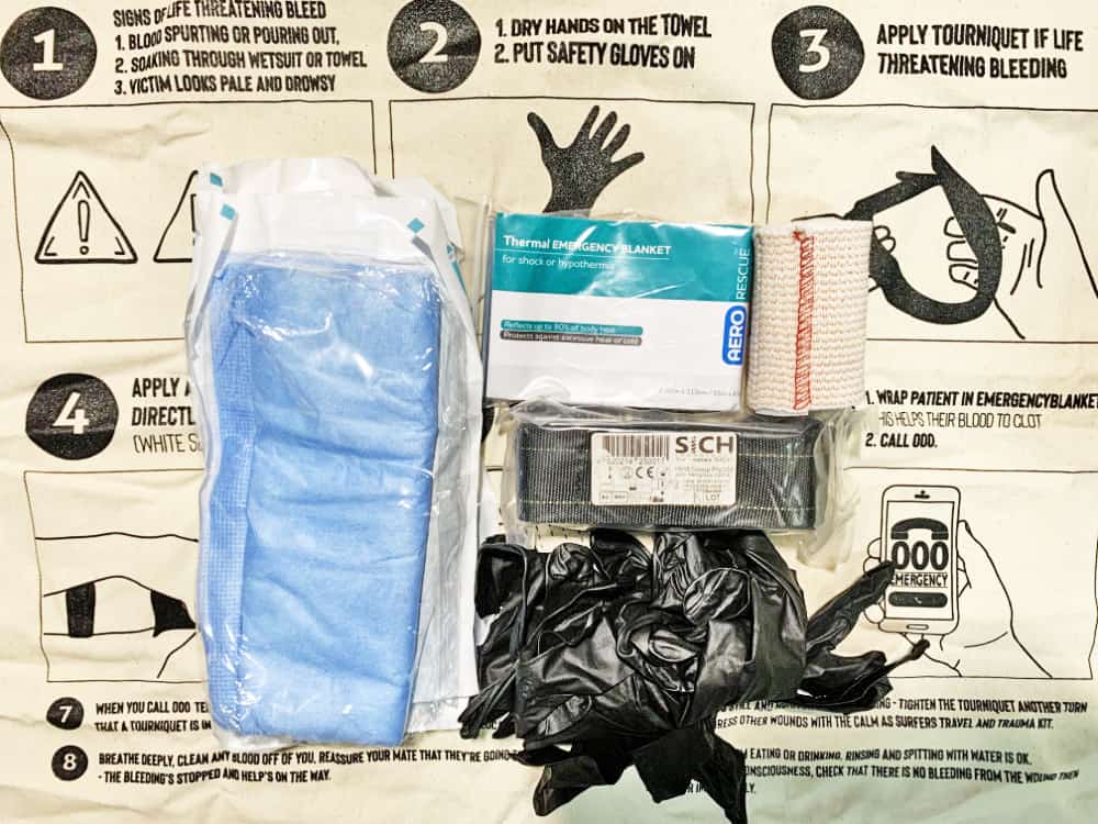 Contents of the Calm As Shark Bite First Aid Slam Pack