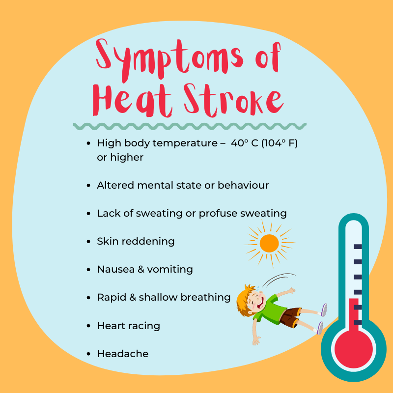 Symptoms of heat stroke